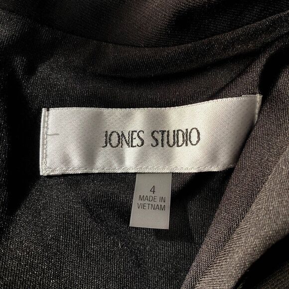 Jones Studio Twist Neck Little Black Dress Classic LBD Fit & Flare Size 4‎ - Picture 7 of 8